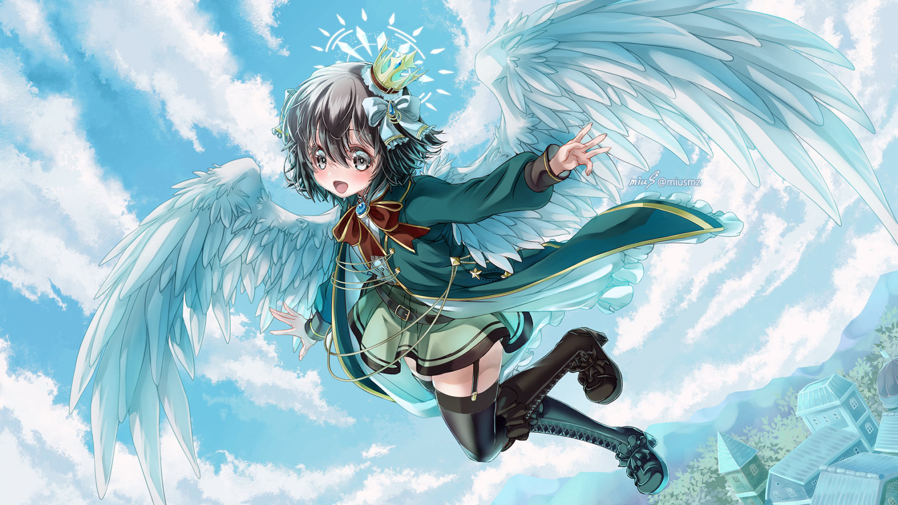 今日はどこまで行こうかな?<br><br>2022.11.11|Skeb|デジタル 清水実羽によるSkebで描かせて頂いたイラストです。