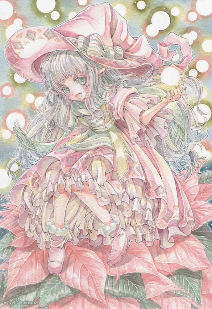 街中やおうちのキラキラに癒される季節。<br><br>2020.12.11│オリジナル|アナログ(絵墨、絵墨明/アクリルデネブ)<br>クリスマスイラスト。 透明水彩によるキラキラ街の光を灯す魔女さんのクリスマスオリジナルイラスト