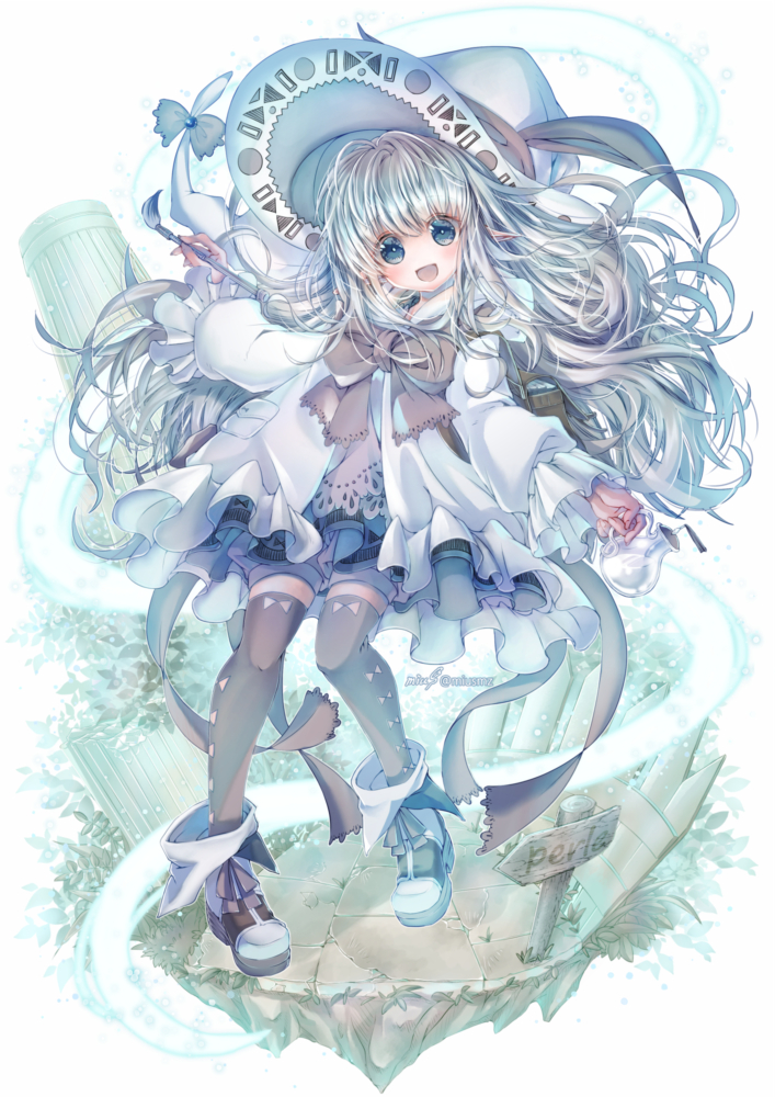 色とりどりの未来。<br><br>2021.6.25│オリジナル│デジタル 清水実羽による白い魔女さんの旅の始まりを描いたオリジナルイラスト。