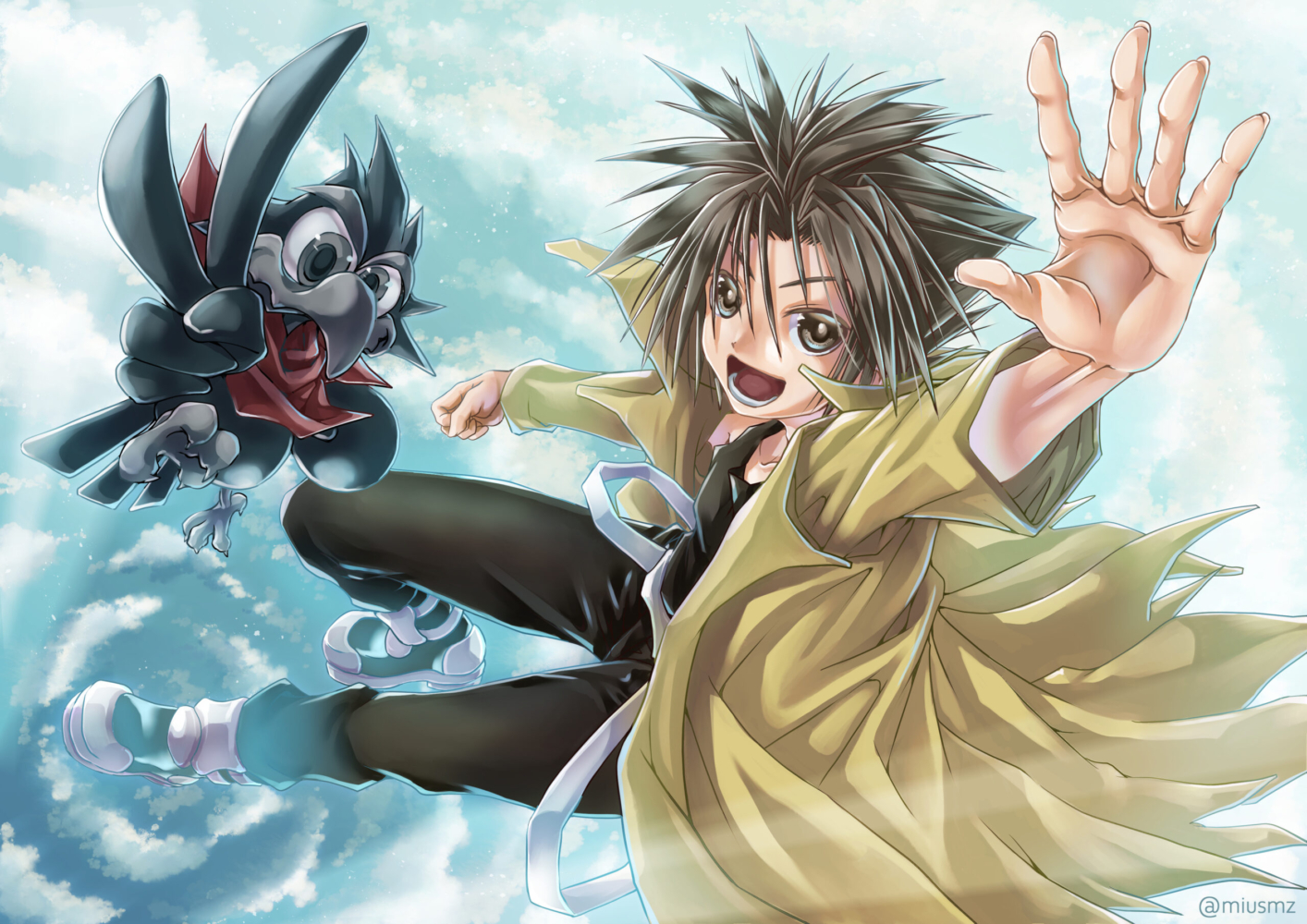 2020.3.15|王ドロボウJING二次創作|デジタル<br>連載開始25周年記念イラスト 清水実羽による王ドロボウJINGの二次創作イラスト。