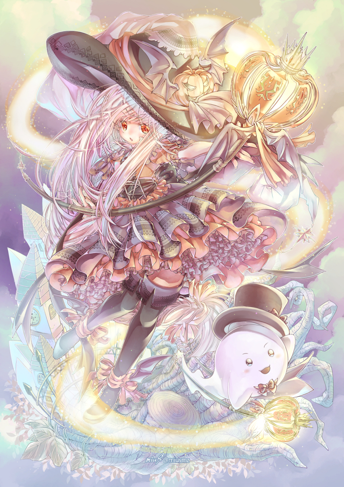 悪戯っこな魂は還しちゃうよ!<br><br>2021.10.29│オリジナル│デジタル<br>ハロウィンイラスト 清水実羽による魔女の子を描いたハロウィンオリジナルイラスト。