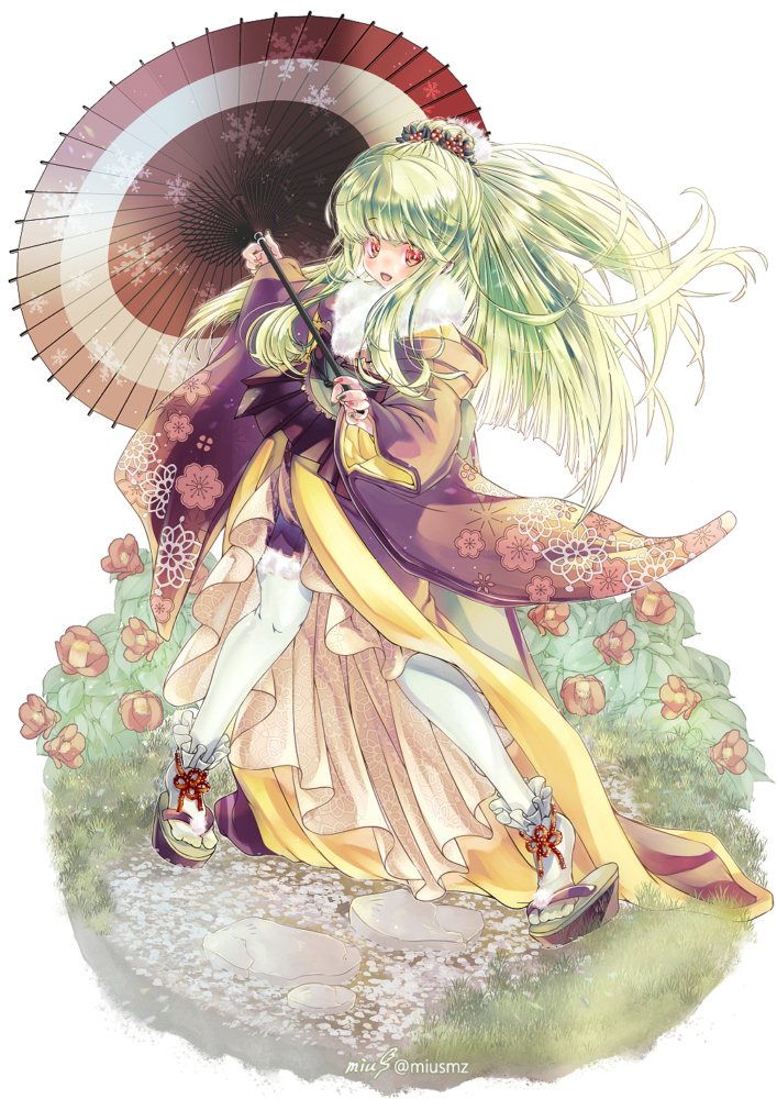 Japanese christmas!?<br><br>2021.12.25|オリジナル|デジタル<br>和装のクリスマスイラスト。 清水実羽による和装の女の子を描いたオリジナルイラスト。