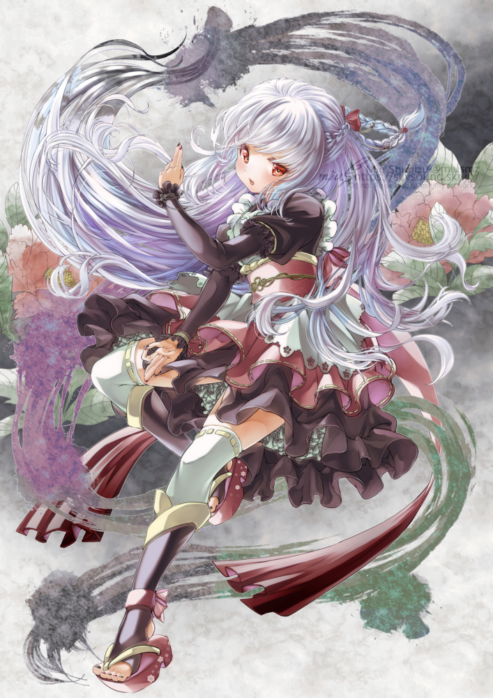 2024.4.30|オリジナル|デジタル<br>絵墨をモチーフにしたキャラクターです。 清水実羽による墨絵をモチーフにした女の子のオリジナルイラスト。