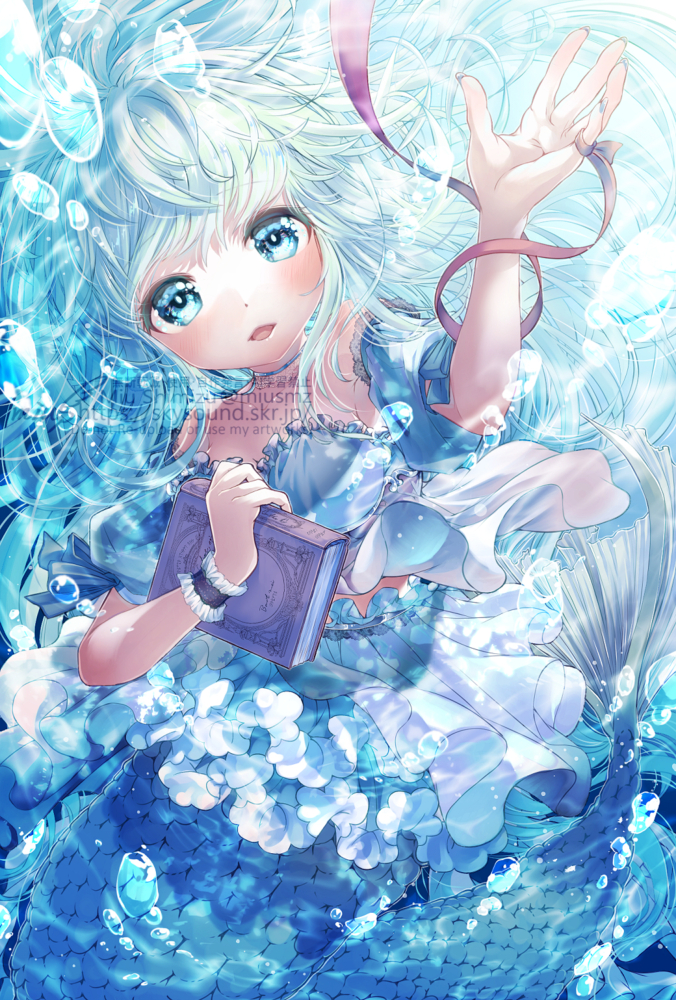 2024.11.8 | オリジナル|デジタル<br>FANBOXご支援特典でリクエスト頂いた人魚さんです。 清水実羽による夢見る人魚さんのデジタルイラストです。