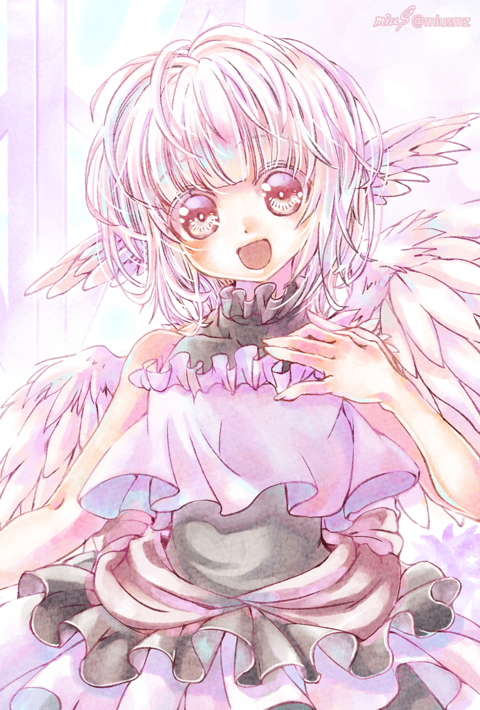 貴方のお名前は?私は…。<br><br>2021.6.2|オリジナル|デジタル水彩ドローイング 清水実羽によるデジタルドローイングで天使の女の子を描いたオリジナルイラスト。